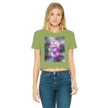 Load image into Gallery viewer, Trippy Dawg Classic Women's Cropped Raw Edge T-Shirt