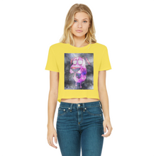 Load image into Gallery viewer, Trippy Dawg Classic Women's Cropped Raw Edge T-Shirt