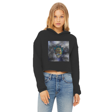 Wrekked - Rick and Morty Inspired Collection Ladies Cropped Raw Edge Hoodie