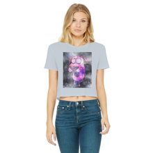 Load image into Gallery viewer, Trippy Dawg Classic Women's Cropped Raw Edge T-Shirt