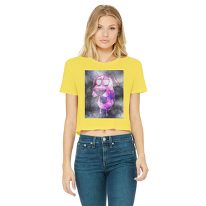 Trippy Dawg Classic Women's Cropped Raw Edge T-Shirt