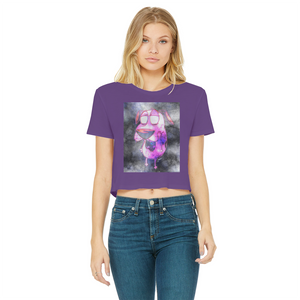 Trippy Dawg Classic Women's Cropped Raw Edge T-Shirt