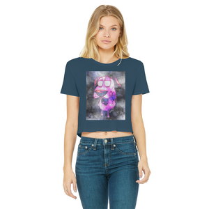 Trippy Dawg Classic Women's Cropped Raw Edge T-Shirt