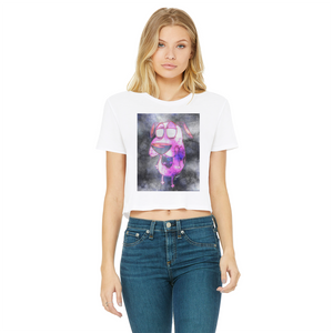 Trippy Dawg Classic Women's Cropped Raw Edge T-Shirt