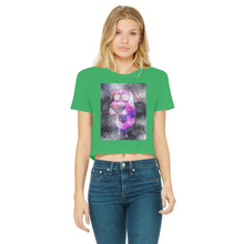 Load image into Gallery viewer, Trippy Dawg Classic Women&#39;s Cropped Raw Edge T-Shirt