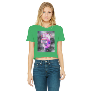 Trippy Dawg Classic Women's Cropped Raw Edge T-Shirt