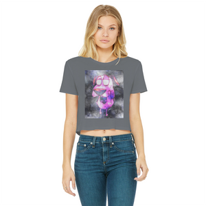 Trippy Dawg Classic Women's Cropped Raw Edge T-Shirt